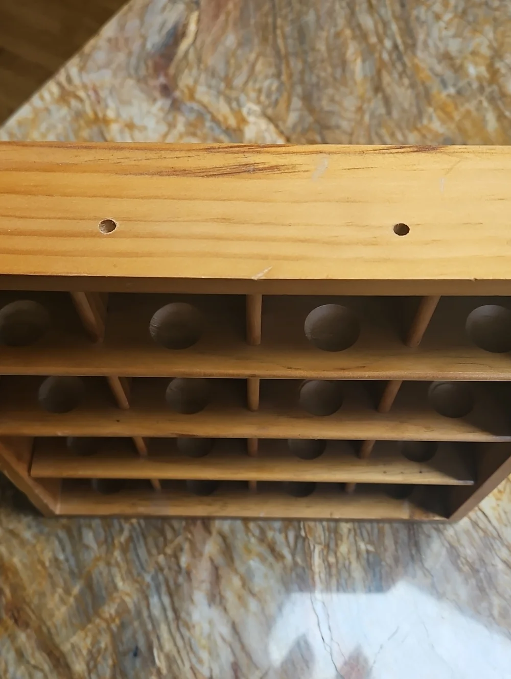 Wooden Table Top/Wall Mounted Golf Ball Display Rack, 16 Slots